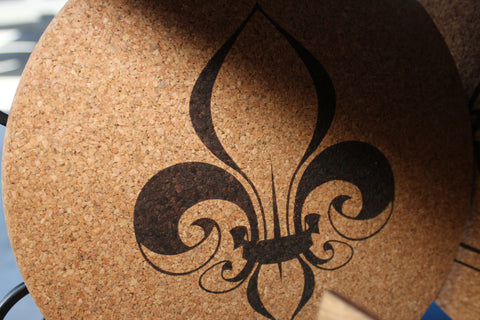 Small 6" Fleur de Lis Cork Hot Place