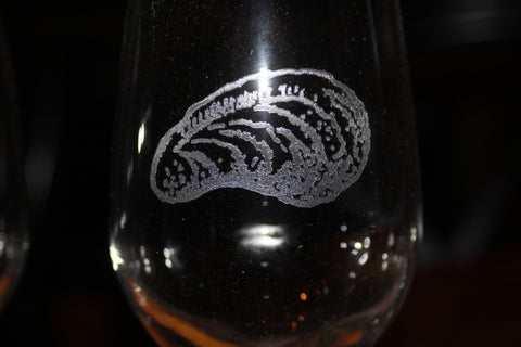 Long Stem Clear Wine "Oyster" Glass