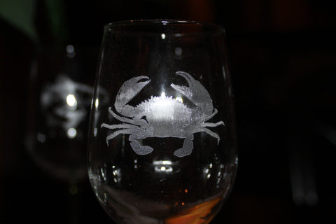 Long Stem Clear Wine "Crab" Glass