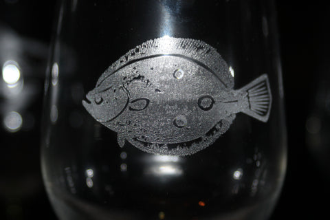 Long Stem Clear Wine "Flounder" Glass