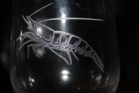 Long Stem Clear Wine "Shrimp" Glass